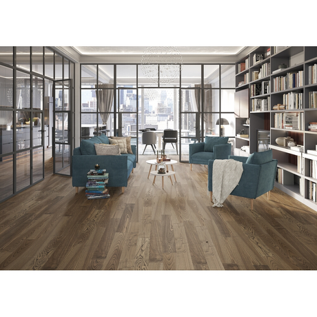 Deska warstwowa BARLINEK JESION 1-LAM LAKIER MAT WALNUT FAZA SZCZOTKOWANA 14x130x1092mm COUNTRY